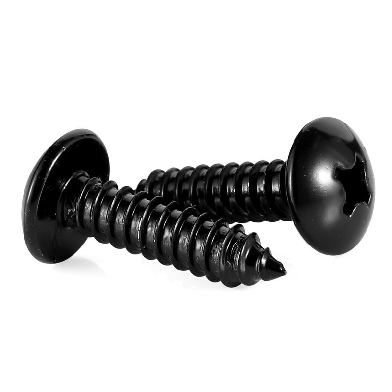 OUSCHR #6 x 5/8" Truss Head Wood Screws Sheet Metal Screw, Self Tapping, 18-8 Stainless Steel 304 Black Finish, 100 PCS - Image 1